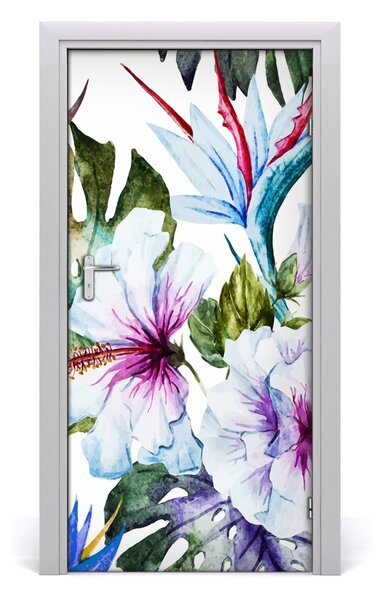 Samolepiace fototapety na dvere havajskej kvety 95x205 cm
