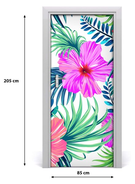 Samolepiace fototapety na dvere havajskej kvety 85x205 cm
