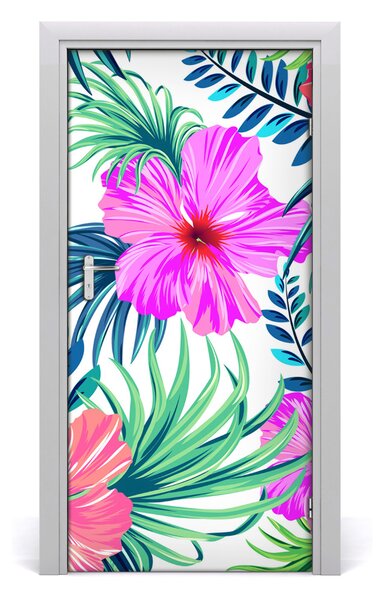 Samolepiace fototapety na dvere havajskej kvety 95x205 cm
