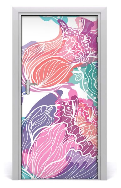 Samolepiace fototapety na dvere kvetinový vzor 95x205 cm