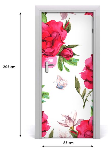 Samolepiace fototapety na dvere červená ruža 85x205 cm