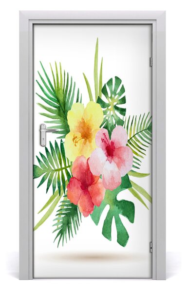 Samolepiace fototapety na dvere havajskej kvety 95x205 cm