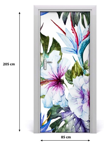 Samolepiace fototapety na dvere havajskej kvety 85x205 cm