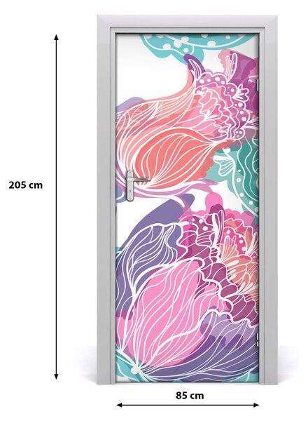 Samolepiace fototapety na dvere kvetinový vzor 85x205 cm