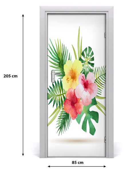 Samolepiace fototapety na dvere havajskej kvety 85x205 cm