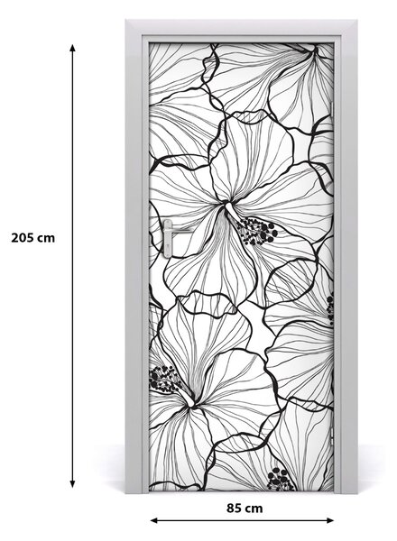 Samolepiace fototapety na dvere hibiskus 85x205 cm