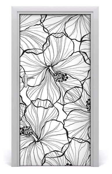 Samolepiace fototapety na dvere hibiskus 95x205 cm