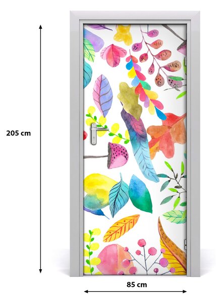 Samolepiace fototapety na dvere lístia a huby 85x205 cm