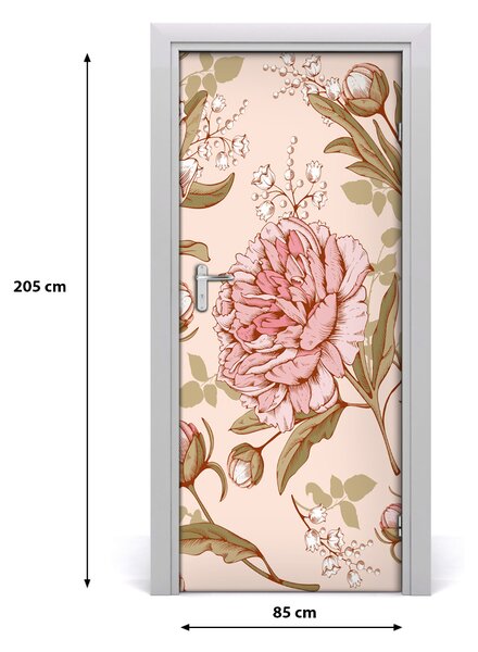 Samolepiace fototapety na dvere pivonky 85x205 cm
