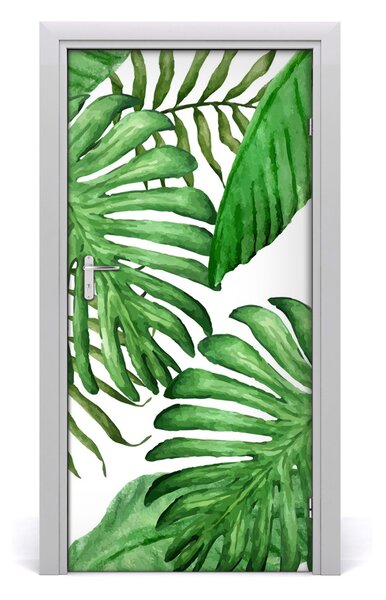 Samolepiace fototapety na dvere tropické lístia 95x205 cm