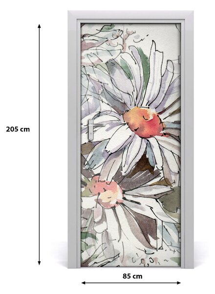 Samolepiace fototapety na dvere sedmokrásky 85x205 cm