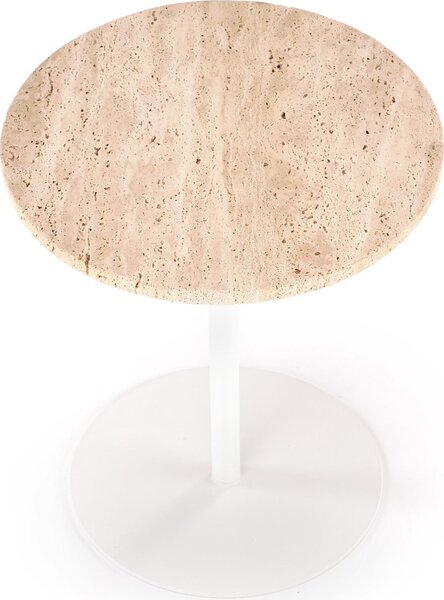 HALMAR Konferenčný stolík Traverso 35 cm travertín/biely