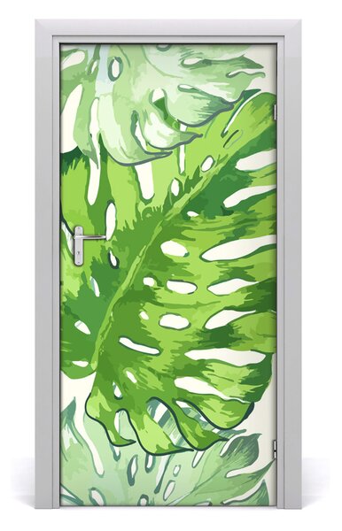 Samolepiace fototapety na dvere tropické lístia 95x205 cm
