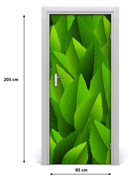 Samolepiace fototapety na dvere zelené lístie 85x205 cm