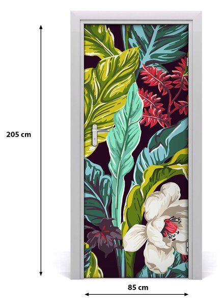 Samolepiace fototapety na dvere tropické kvety 85x205 cm