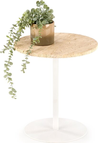 HALMAR Konferenčný stolík Traverso 35 cm travertín/biely