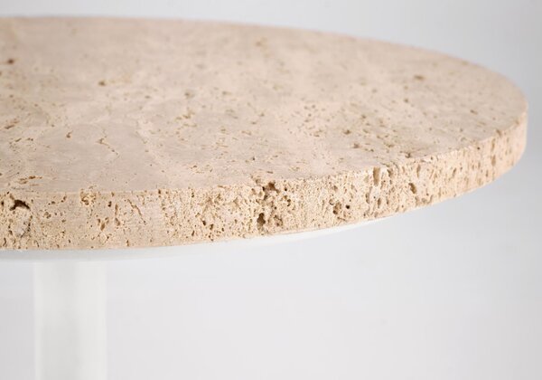 HALMAR Konferenčný stolík Traverso 35 cm travertín/biely