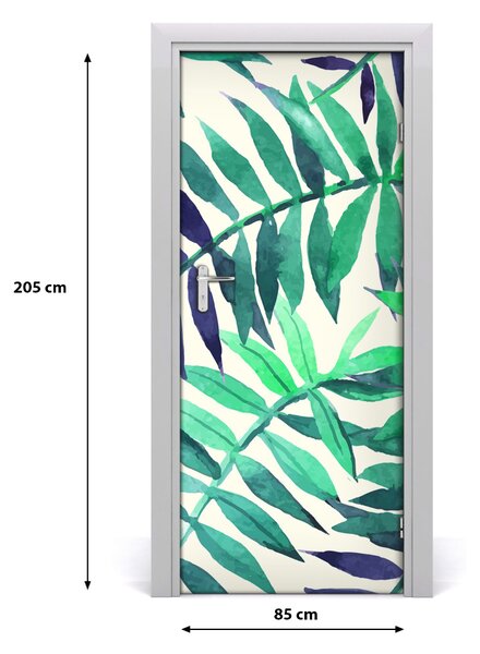 Samolepiace fototapety na dvere tropické lístia 85x205 cm