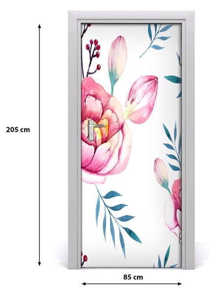 Samolepiace fototapety na dvere pivonky 85x205 cm