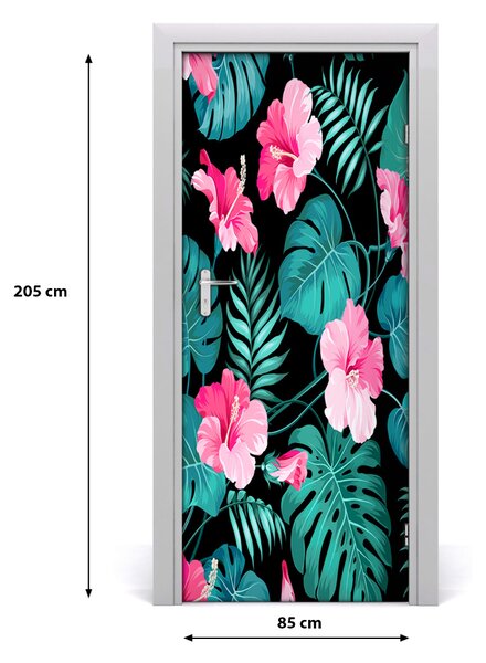 Samolepiace fototapety na dvere havajskej kvety 85x205 cm