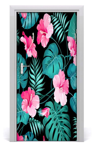 Samolepiace fototapety na dvere havajskej kvety 95x205 cm
