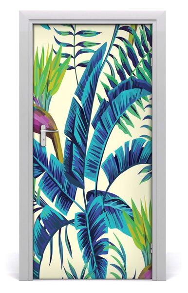 Samolepiace fototapety na dvere tropické lístia 95x205 cm