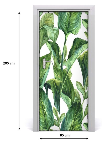 Samolepiace fototapety na dvere tropické lístia 85x205 cm