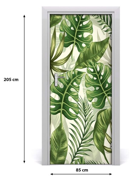 Samolepiace fototapety na dvere tropické lístia 85x205 cm
