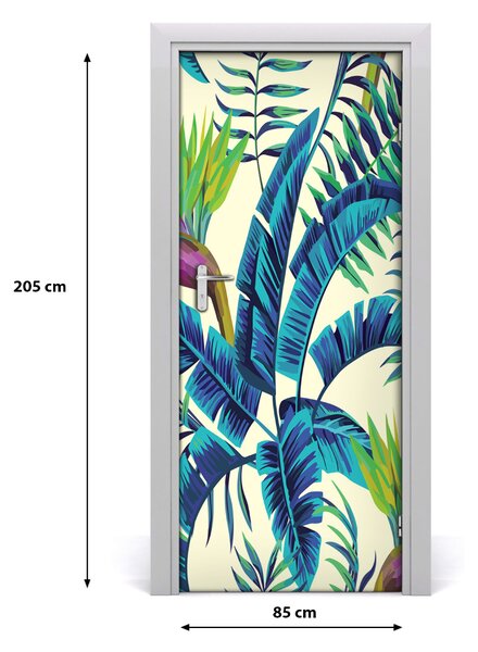 Samolepiace fototapety na dvere tropické lístia 85x205 cm