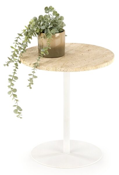 HALMAR Konferenčný stolík Traverso 45 cm travertín/biely