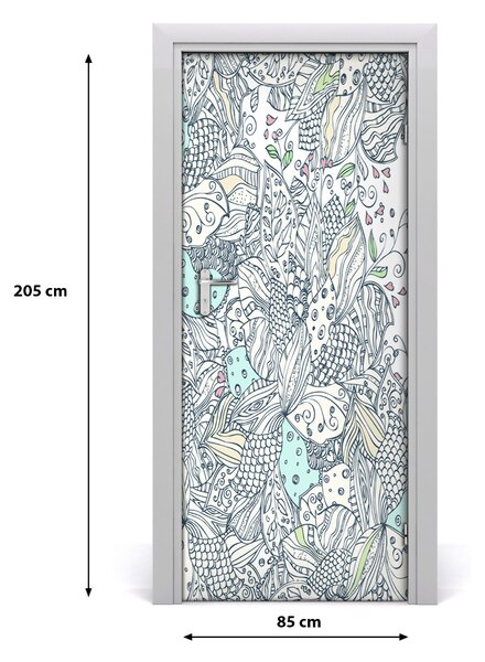 Samolepiace fototapety na dvere kvetinový vzor 85x205 cm