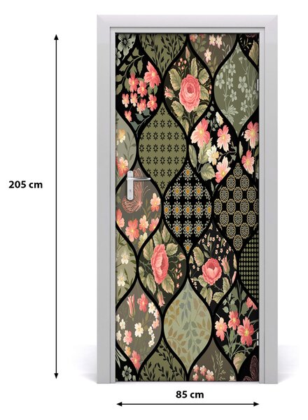 Samolepiace fototapety na dvere kvetinový vzor 85x205 cm