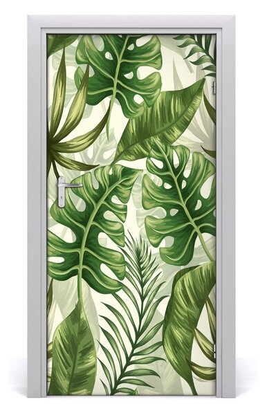 Samolepiace fototapety na dvere tropické lístia 95x205 cm