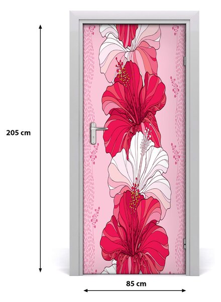 Samolepiace fototapety na dvere hibiskus 85x205 cm