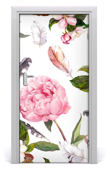 Samolepiace fototapety na dvere kvetinový vzor 95x205 cm