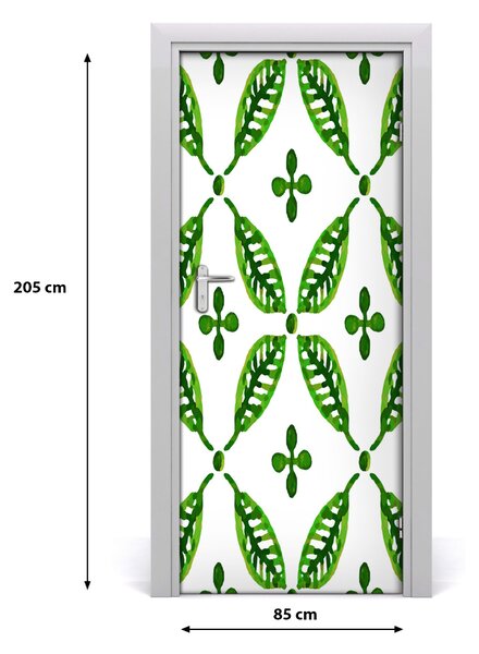 Samolepiace fototapety na dvere zelené lístie 85x205 cm