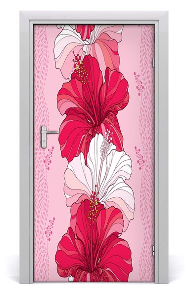 Samolepiace fototapety na dvere hibiskus 95x205 cm