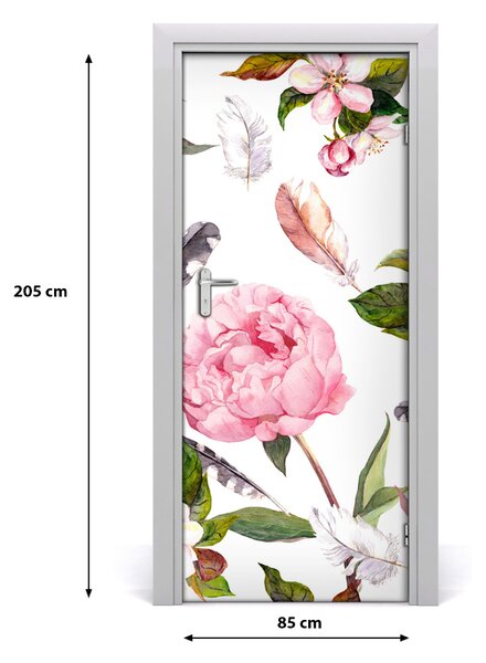 Samolepiace fototapety na dvere kvetinový vzor 85x205 cm