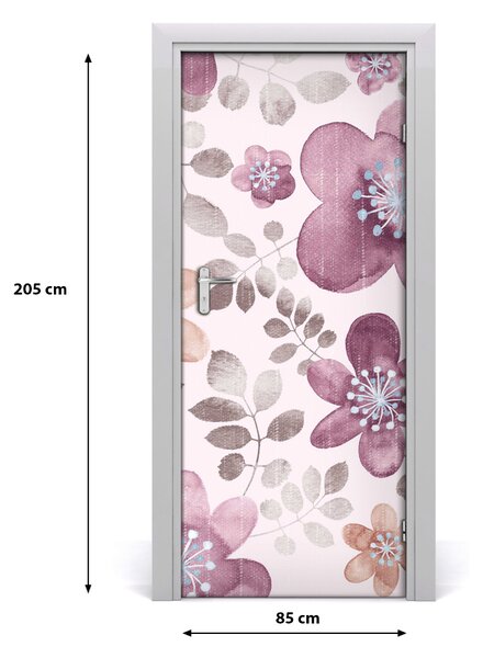 Samolepiace fototapety na dvere kvetinový vzor 85x205 cm