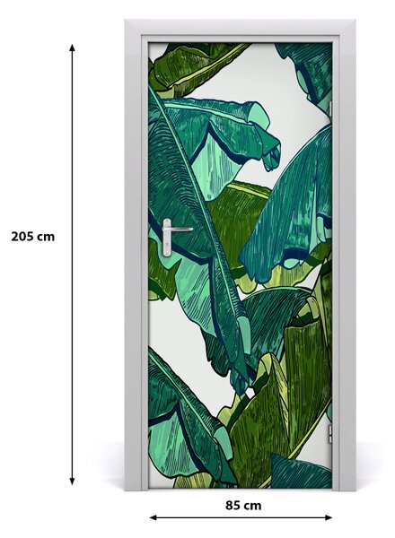 Samolepiace fototapety na dvere lístia banánovníka 85x205 cm