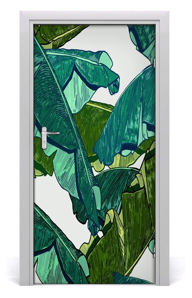 Samolepiace fototapety na dvere lístia banánovníka 95x205 cm