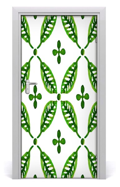 Samolepiace fototapety na dvere zelené lístie 95x205 cm