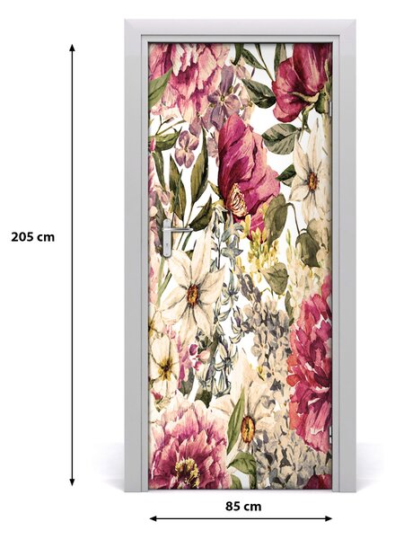 Samolepiace fototapety na dvere kvetinový vzor 85x205 cm
