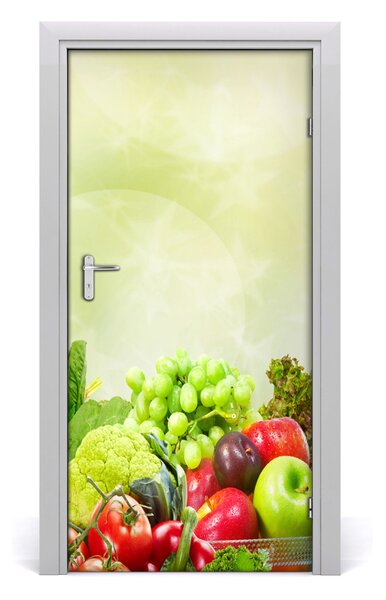 Samolepiace fototapety na dvere zelenina a ovocie 95x205 cm