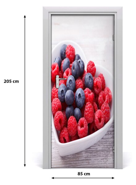 Samolepiace fototapety na dvere maliny a jahody 85x205 cm