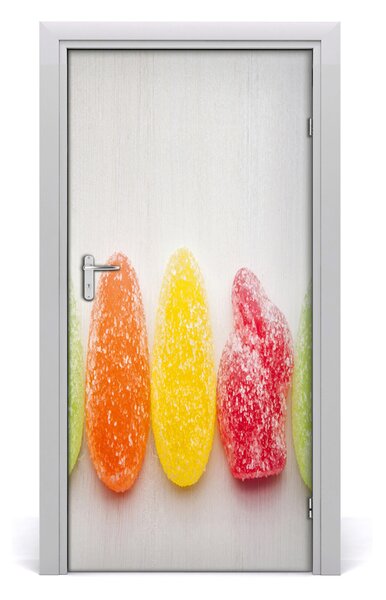 Samolepiace fototapety na dvere farebné želé 95x205 cm