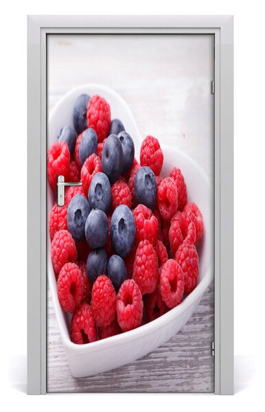Samolepiace fototapety na dvere maliny a jahody 95x205 cm