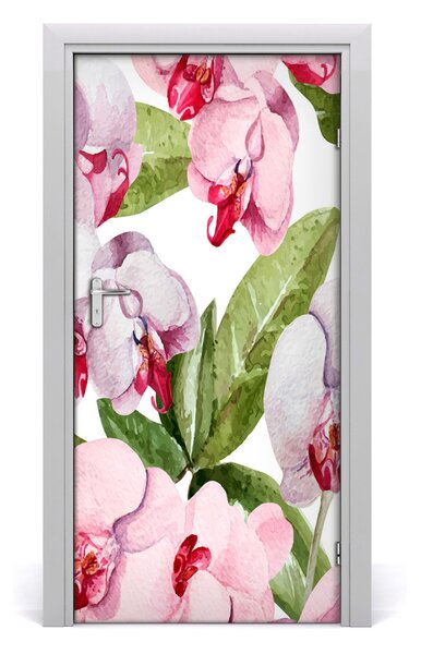 Samolepiace fototapety na dvere orchidea 95x205 cm