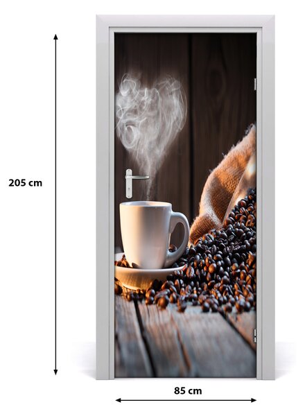 Samolepiace fototapety na dvere šálka kávy 85x205 cm