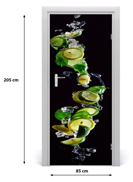 Samolepiace fototapety na dvere limetky a citróny 85x205 cm